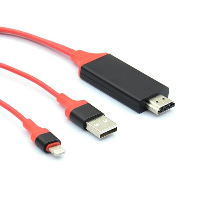 Adaptateur HDMI HDTV Câble 2 mètres Pour iPhone iPad 1080p 4k